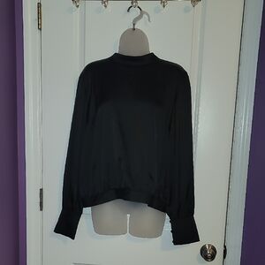 Express  Black Tie Cut Out  Back Women's Blouse Sz: XL